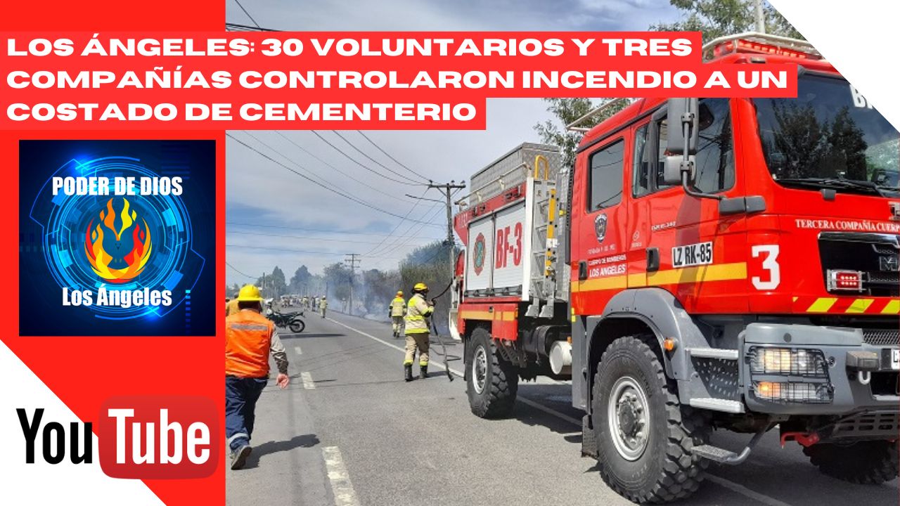 Informe en Youtube: 30 bomberos controlaron incendio a un costado de cementerio general