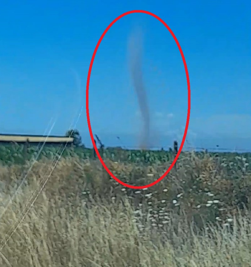 “Tornado” es captado en sector rural de Los Ángeles en la ruta hacia Antuco