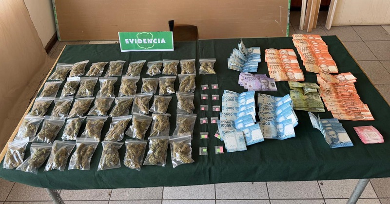 Los Ángeles: En libertad quedó sujeto detenido con marihuana, éxtasis y un millón en efectivo