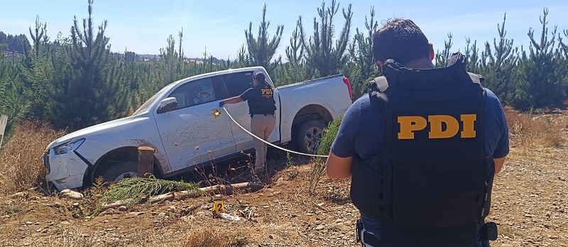 Un trabajador baleado y cinco camionetas robadas dejó ataque armado en Mulchén